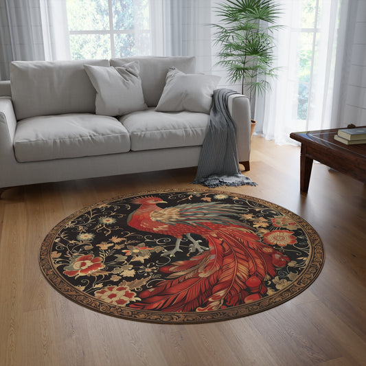 Victorian Inspired Phoenix Botanicals Ornate Boho Chic Home Decor Round Rug