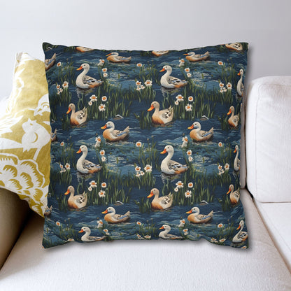 Woodland Duck Embroidery Pattern Pillowcase