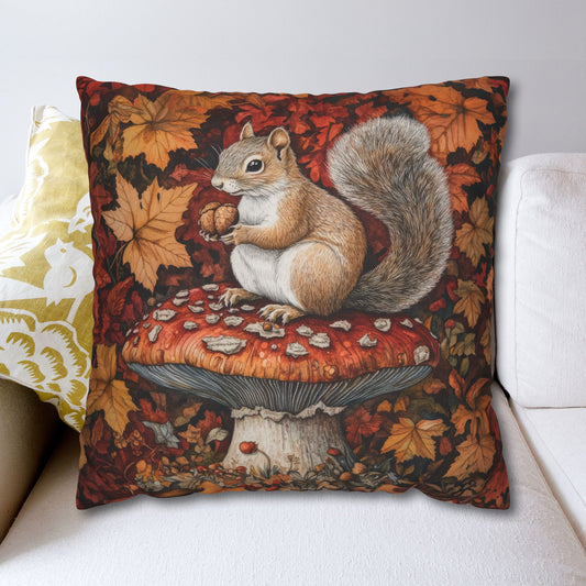 Squirrel In A Leafy Paradise Fall Season Decorative Pillow case