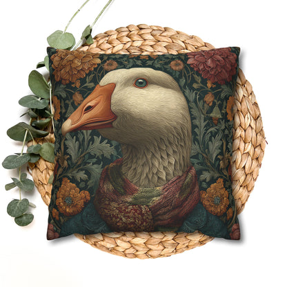 Whimsical Goose Pillowcase: Victorian Style Farmhouse Decor