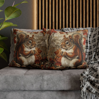 Woodland Brown Squirrel Fall Autumn Forest Decorative Pillowcase