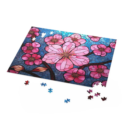 Stained Glass Cherry Blossom Jigsaw Puzzle (120, 252, 500-Piece)  Gift-Ready Box, Adult Jigsaw Puzzle, Gift Him Her