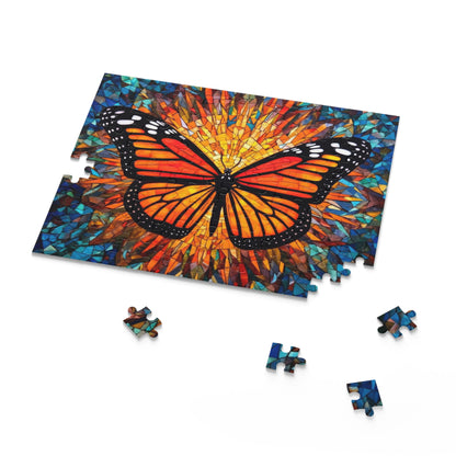 Colorful Monarch Stained Glass Jigsaw Puzzle (120, 252, 500-Piece)  Gift-Ready Box, Adult Jigsaw Puzzle, Gift Him Her