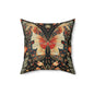 Enchanting Butterfly in the Style of William Morris, Woodland Blossoms Floral Botanical Pillow