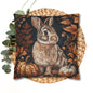 Bunny Fall Pillow: William Morris Autumn Forest Throw Cushion