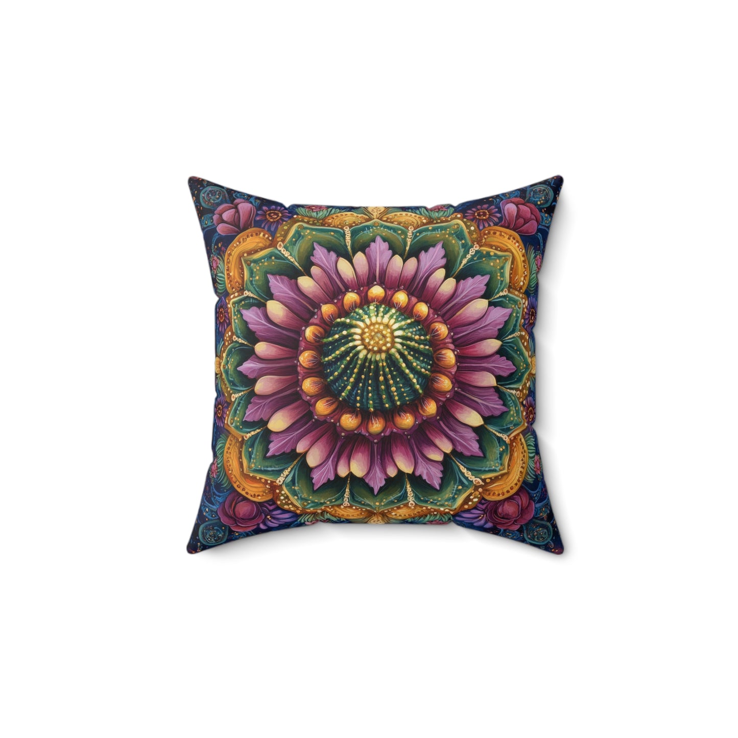 Cactus Mandala Decorative Pillow, Cactus Home Decor Pillow