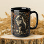 William Morris Inspired Botanical Skunk Black Coffee Mug Gift 11 oz, 15 oz