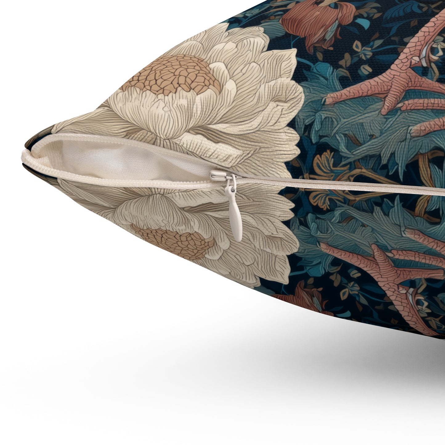 Thanksgiving Turkey Pillow, William Morris Style Cushion, Fall Decor