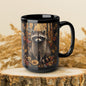 Botanical Raccoon Coffee Mug: Woodland Fall Ceramic Drinkware