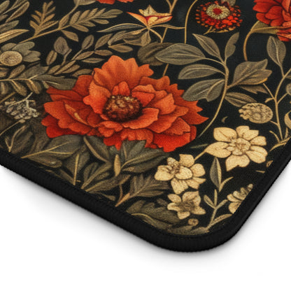 Wildflower Fox Desk Mat 2 Sizes | Aesthetic Floral Fox Desk Mat | Office Decor GiftDesk Mats