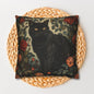 Vintage Black Cat Roses Garden Pillowcase