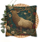 Majestic Elk Floral Pillowcase, William Morris Inspired Woodland Elf Decorative Pillow