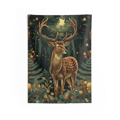 Tapestry of Forestcore Deer William Morris Inspired Art Nouveau Indoor Wall Tapestries