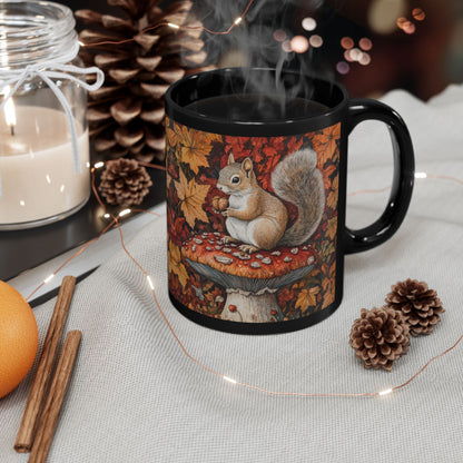 Autumn Squirrel Mug, Cozy Fall Coffee Cup, Cute Gift for Nature Lovers, Seasonal Decor, Thanksgiving, Hot Beverage