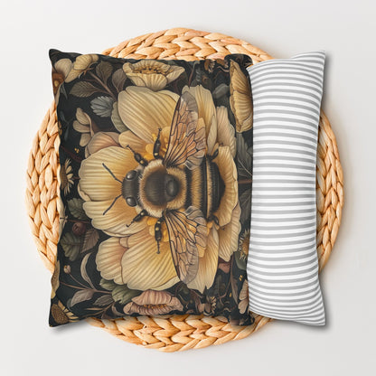Botanical Bumble Bee William Morris Inspired Art Nouveau Pillowcase