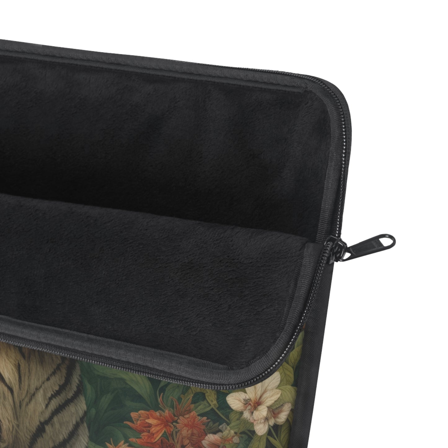 Tiger Laptop Sleeve, William Morris Inspired Jungle Floral Art Case, Elegant Botanical Animal Laptop Cover (12”, 13”, 15”)