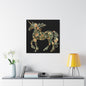 Floral Unicorn Canvas Art Print, Canvas Gallery Wraps, Nature Decor, Home Wall Decor, Boho Style, Animal Artwork