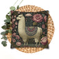 Llama Floral Pillowcase, William Morris Style Animal Cushion with Vintage Botanical Design