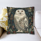 William Morris Inspired Snow Owl Winter Botanicals Home Decor Pillowcase