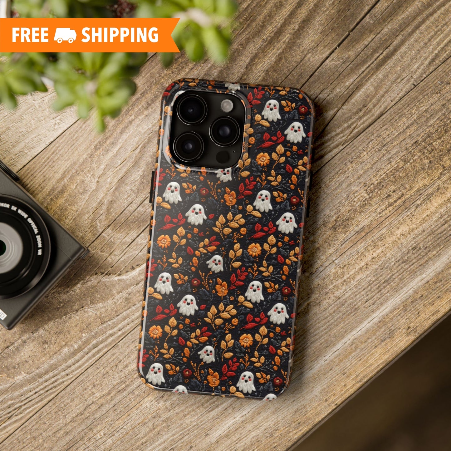 Cute Ghost Fall Leaves Halloween iPhone Tough Case Gift