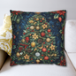 Christmas Tree Pillow, Holiday Throw Cushion, Festive Decor Gift, Elegant William Morris Inspired Design