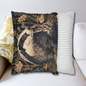 Woodland Elegance Badger Polyester Square Pillow | William Morris Inspired Badger Decorative Pillow