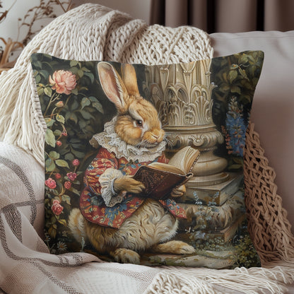 William Morris Inspired Rococo Peter The Rabbit Vintage Book Pillow