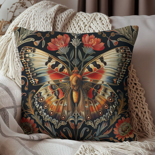 Wild Butterfly Floral Pattern Pillow | Decorative Pillow William Morris Inspired | Cottage-core Pillow