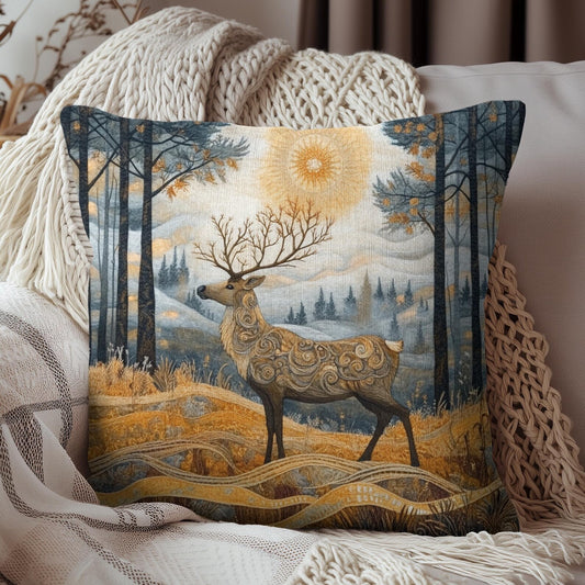 Forest Reindeer William Morris Inspired | Vintage Reindeer Ancient Decorative Pillow Home Decor