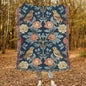 William Morris Inspired Bird Florals Pattern Art Nouveau Woven Blankets, Cozy Home Decor Jacquard Cotton Woven Blanket