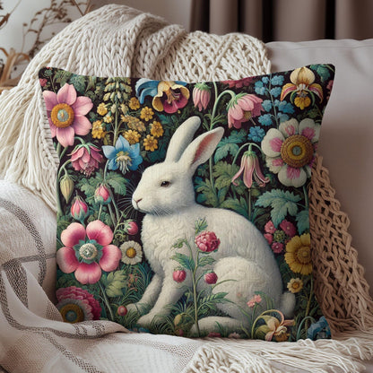 Whimsical Floral Rabbit Pillow, Cute Home Decor, Spring Accent Cushion, Easter Decoration, Garden Vibe, Gift Idea