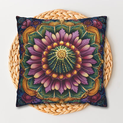 Cactus Mandala Decorative Pillow, Cactus Home Decor Pillow