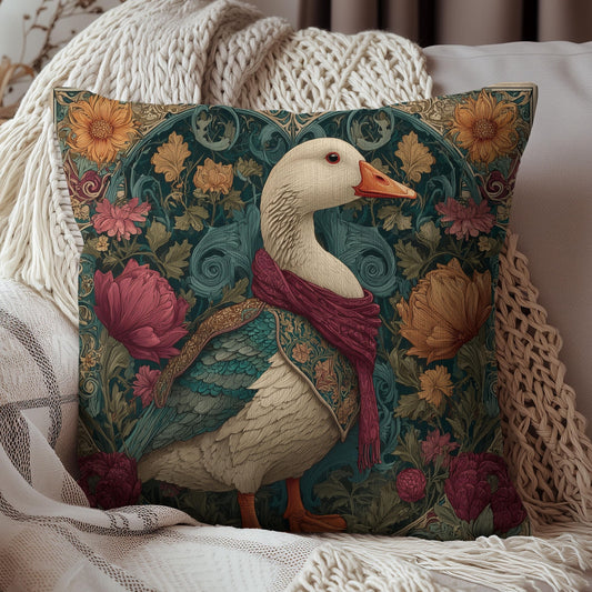 Goose Pillow: William Morris Floral Cottagecore Cushion