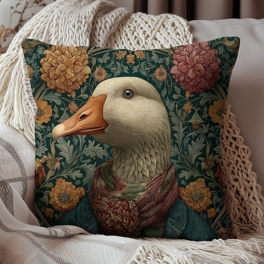 Whimsical Goose Pillow: Victorian Style Farmhouse Decor