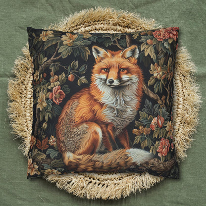 Forest Fox William Morris Inspired | Fox Ancient Decorative Pillow