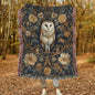 Botanical Barn Owl William Morris Inspired Woven Blankets, Cozy Home Decor, William Morris Inspired Cotton Blanket